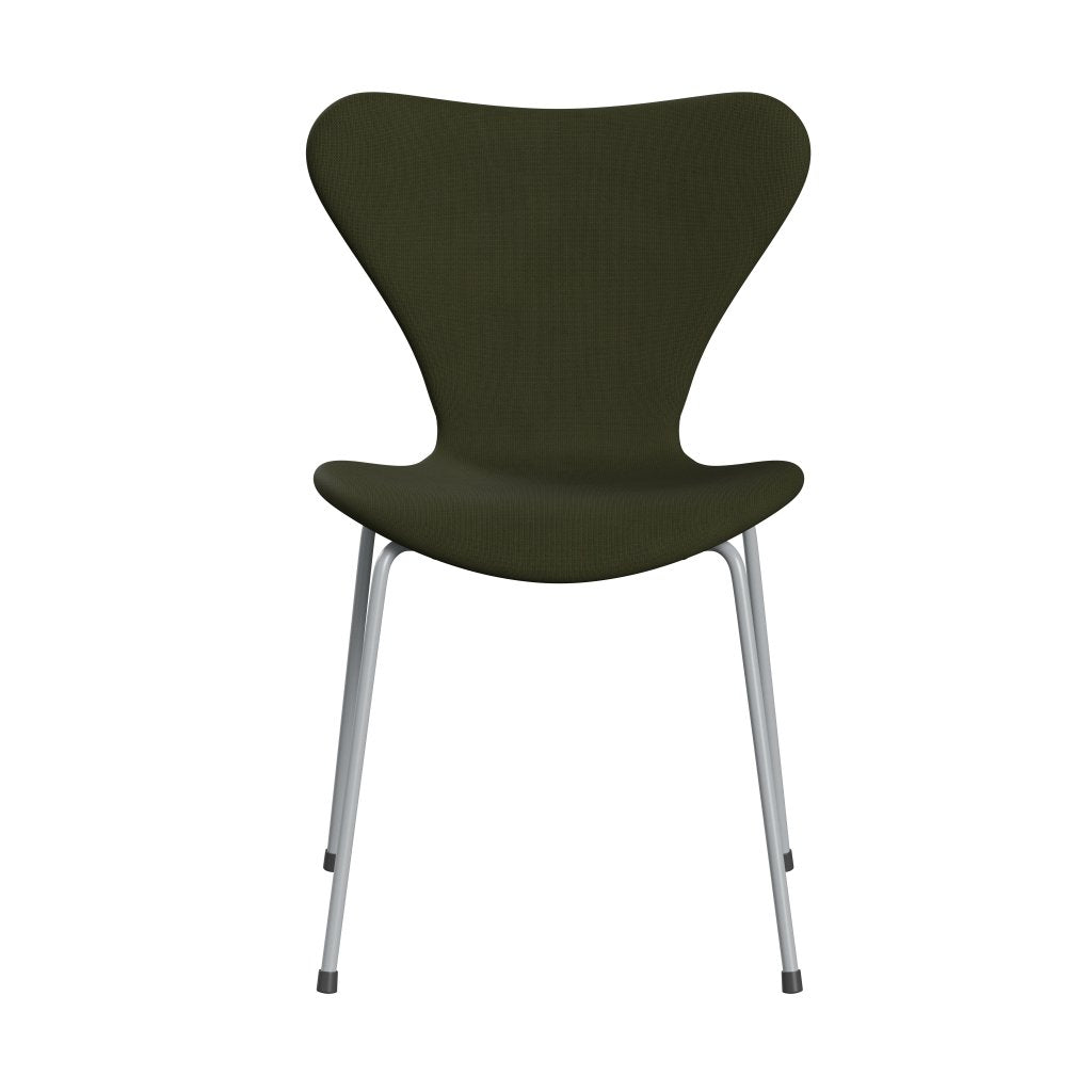 [product_category]-Fritz Hansen 3107 Chair Full Upholstery, Silver Grey/Fame Dark Brown Green-Fritz Hansen-3107FU-F68148-SIGREY-FRI-1