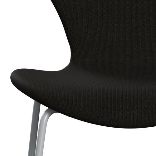 Fritz Hansen 3107 chaise pleine d'ameublement, gris argenté / célébrité sombre