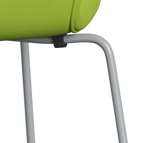 [product_category]-Fritz Hansen 3107 Chair Full Upholstery, Silver Grey/Fame Neon Green-Fritz Hansen-3107FU-F68144-SIGREY-FRI-7