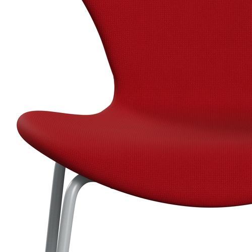 [product_category]-Fritz Hansen 3107 Chair Full Upholstery, Silver Grey/Fame Red (F64089)-Fritz Hansen-3107FU-F64089-SIGREY-FRI-6