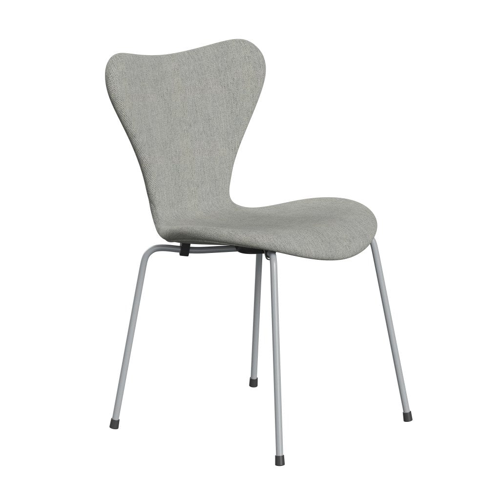 [product_category]-Fritz Hansen 3107 Chair Full Upholstery, Silver Grey/Hallingdal White/Grey-Fritz Hansen-3107FU-HAL110-SIGREY-FRI-2