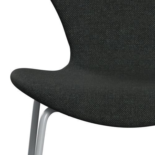 [product_category]-Fritz Hansen 3107 Chair Full Upholstery, Silver Grey/Re Wool Black/Natural-Fritz Hansen-3107FU-REW198-SIGREY-FRI-6