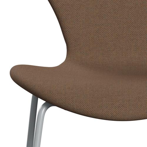 [product_category]-Fritz Hansen 3107 Chair Full Upholstery, Silver Grey/Re Wool Brown/Natural-Fritz Hansen-3107FU-REW378-SIGREY-FRI-6