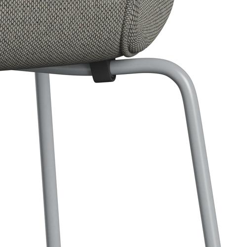 [product_category]-Fritz Hansen 3107 Chair Full Upholstery, Silver Grey/Re Wool Grey White/Plain-Fritz Hansen-3107FU-REW128-SIGREY-FRI-7