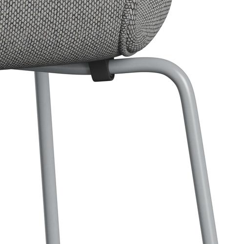 Fritz Hansen 3107 Chair Full Upholstery, Silver Grey/Re Wool Wool White/Natural