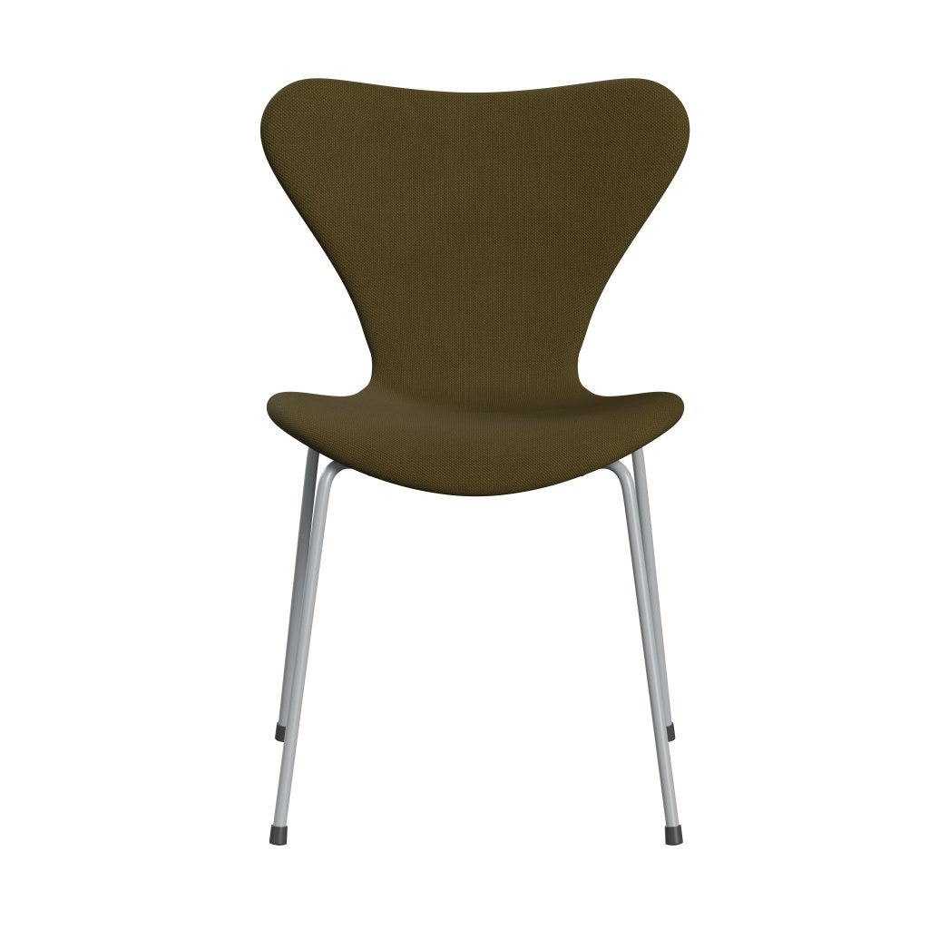 [product_category]-Fritz Hansen 3107 Chair Full Upholstery, Silver Grey/Steelcut Army Green-Fritz Hansen-3107FU-STI985-SIGREY-FRI-1