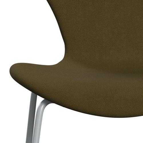 [product_category]-Fritz Hansen 3107 Chair Full Upholstery, Silver Grey/Steelcut Army Green-Fritz Hansen-3107FU-STI985-SIGREY-FRI-6