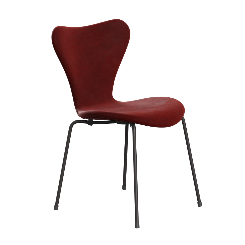 [product_category]-Fritz Hansen 3107 Chair Full Upholstery, Warm Graphite/Belfast Velvet Autumn Red-Fritz Hansen-3107FU-BEL255-WARGRA-FRI-2