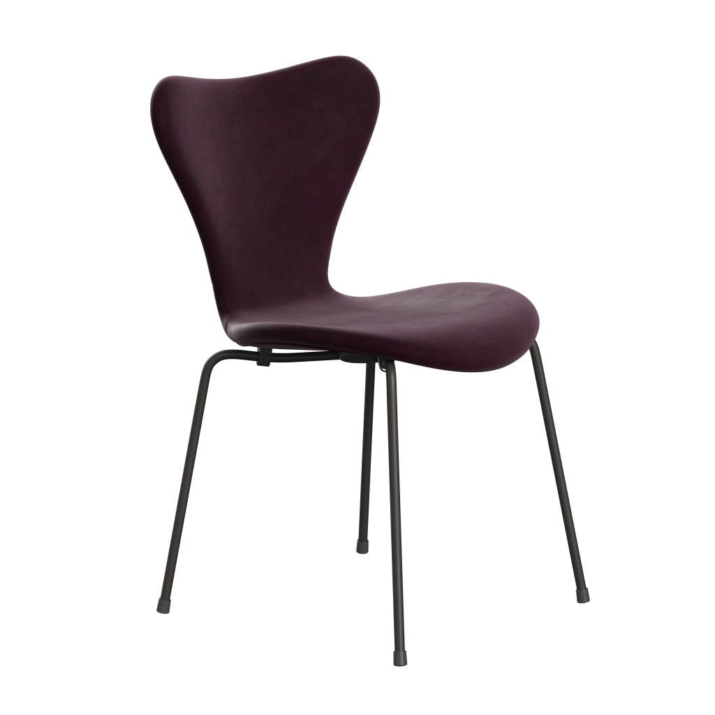 [product_category]-Fritz Hansen 3107 Chair Full Upholstery, Warm Graphite/Belfast Velvet Dark Plum-Fritz Hansen-3107FU-BEL232-WARGRA-FRI-2