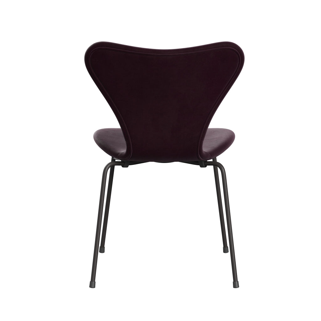 [product_category]-Fritz Hansen 3107 Chair Full Upholstery, Warm Graphite/Belfast Velvet Dark Plum-Fritz Hansen-3107FU-BEL232-WARGRA-FRI-4