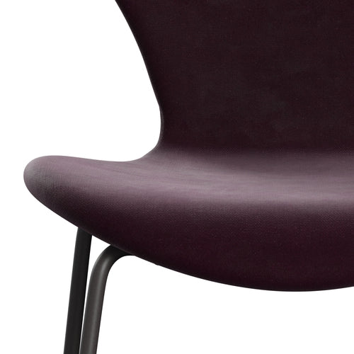 [product_category]-Fritz Hansen 3107 Chair Full Upholstery, Warm Graphite/Belfast Velvet Dark Plum-Fritz Hansen-3107FU-BEL232-WARGRA-FRI-6