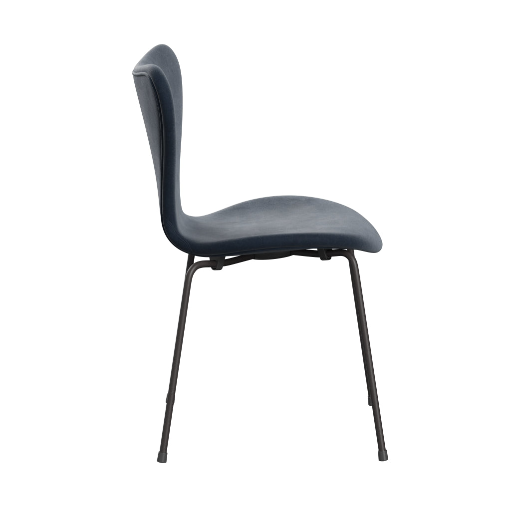 [product_category]-Fritz Hansen 3107 Chair Full Upholstery, Warm Graphite/Belfast Velvet Grey Blue-Fritz Hansen-3107FU-BEL143-WARGRA-FRI-3