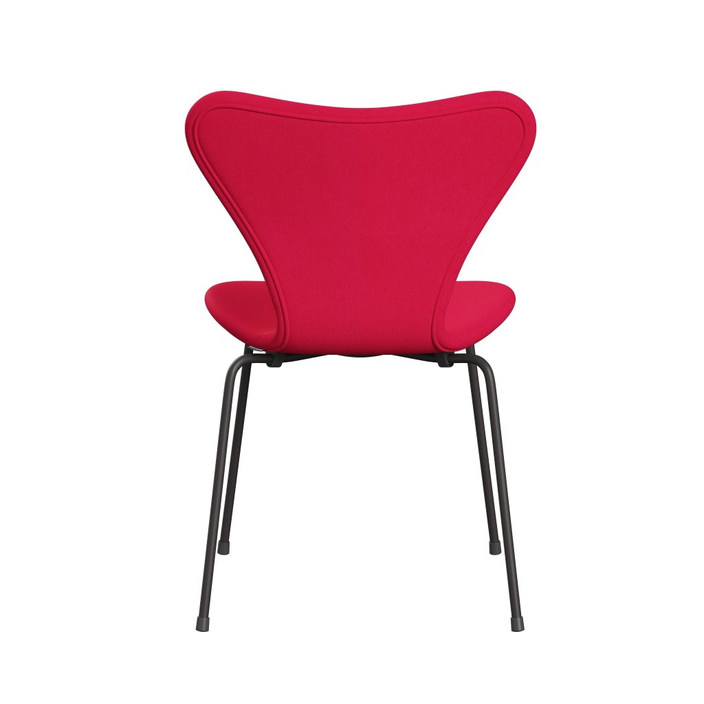 Fritz Hansen 3107 Silla tapicería completa, grafito cálido/lápiz labial Divina rosa