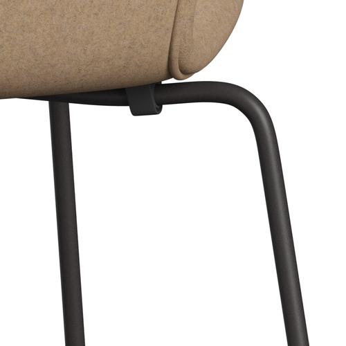 Fritz Hansen 3107 Chair Full Upholstery, Warm Graphite/Divina Md Cappuccino