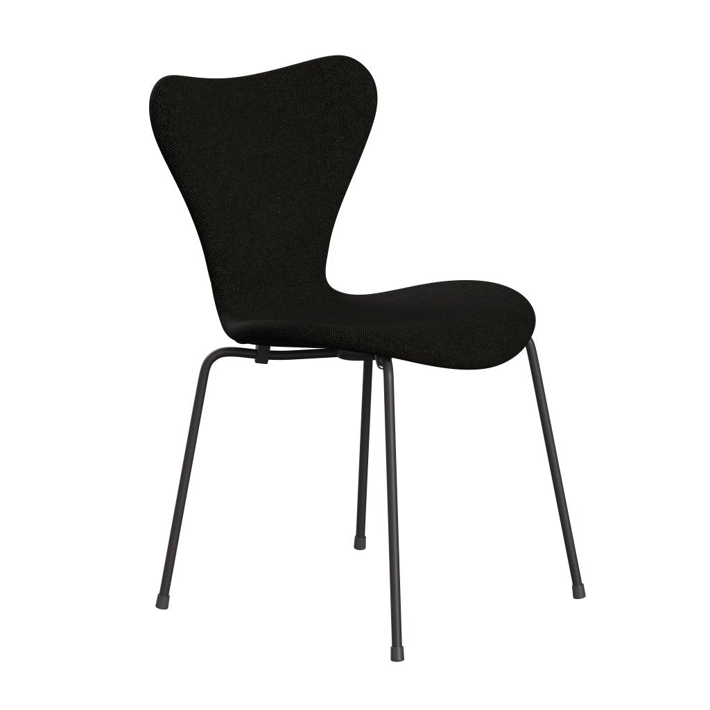 [product_category]-Fritz Hansen 3107 Chair Full Upholstery, Warm Graphite/Hallingdal Black/Grey (Hal173)-Fritz Hansen-3107FU-HAL173-WARGRA-FRI-2