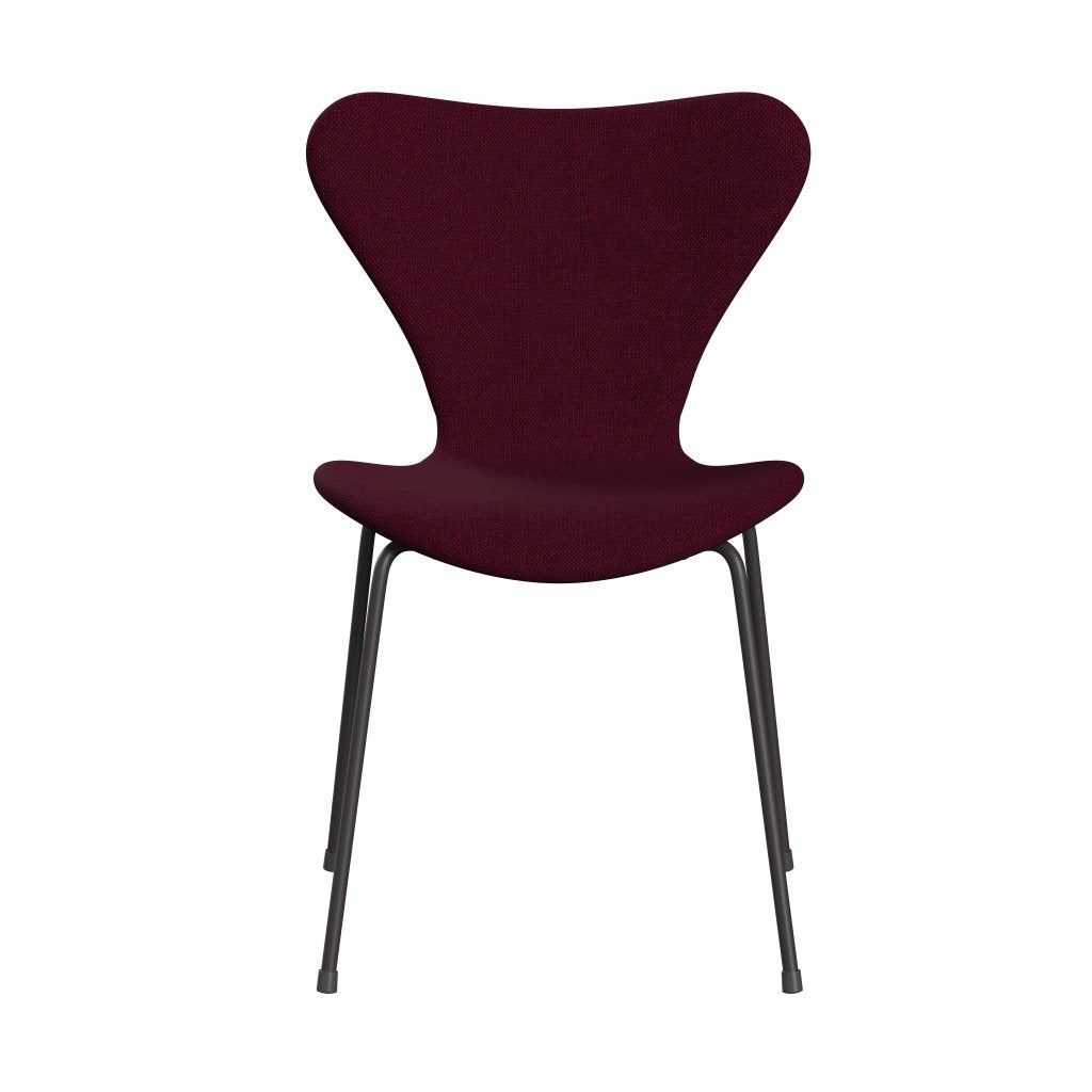 [product_category]-Fritz Hansen 3107 Chair Full Upholstery, Warm Graphite/Hallingdal Wine Red/Violet-Fritz Hansen-3107FU-HAL573-WARGRA-FRI-1