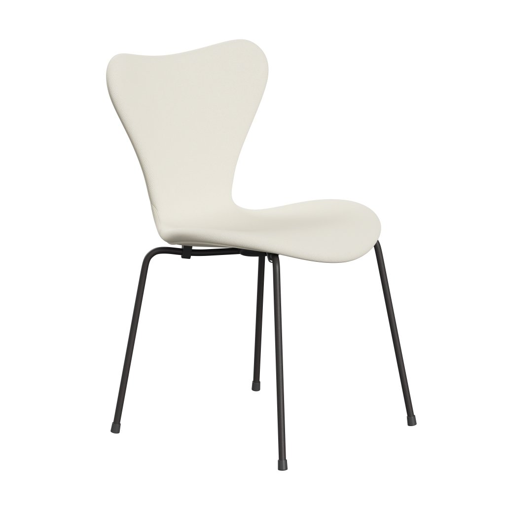 Fritz Hansen 3107 chaise pleine d'ameublement, graphite chaud / sunniva 2 crème