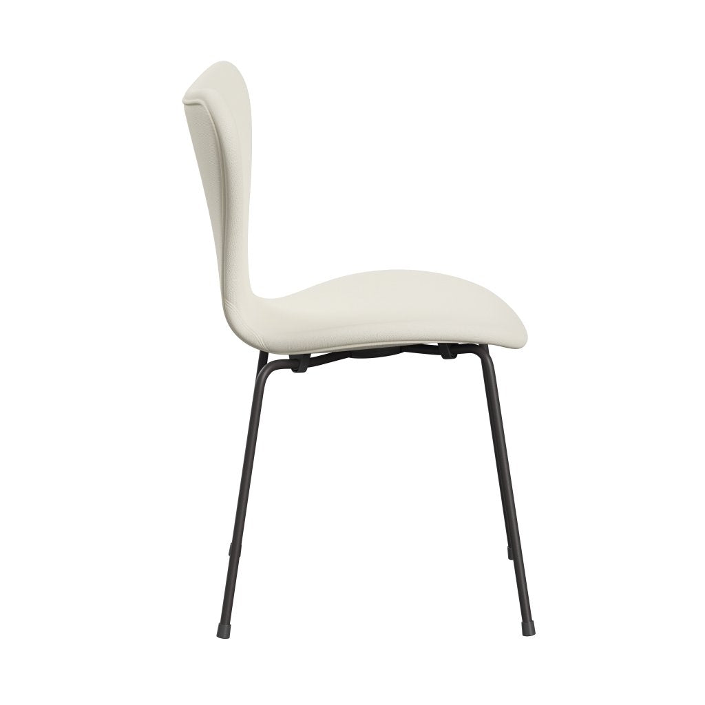 Fritz Hansen 3107 chaise pleine d'ameublement, graphite chaud / sunniva 2 crème