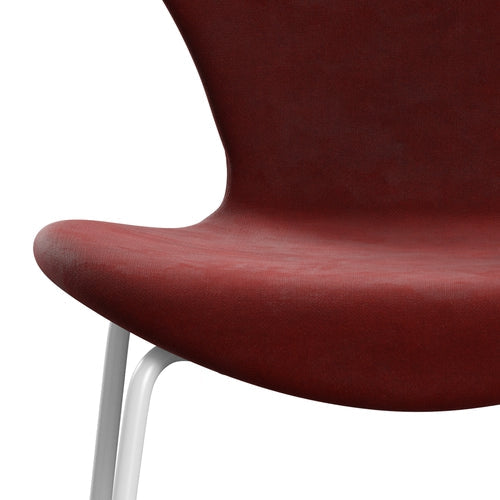 [product_category]-Fritz Hansen 3107 Chair Full Upholstery, White/Belfast Velvet Autumn Red-Fritz Hansen-3107FU-BEL255-DRWH-FRI-6