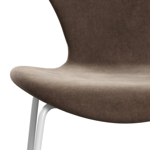 [product_category]-Fritz Hansen 3107 Chair Full Upholstery, White/Belfast Velvet Grey Brown-Fritz Hansen-3107FU-BEL772-DRWH-FRI-6