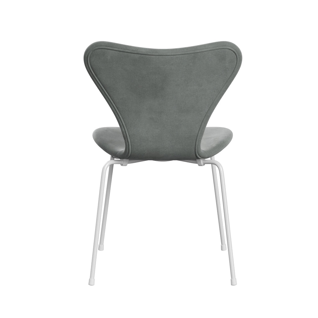 [product_category]-Fritz Hansen 3107 Chair Full Upholstery, White/Belfast Velvet Seal Grey-Fritz Hansen-3107FU-BEL139-DRWH-FRI-4