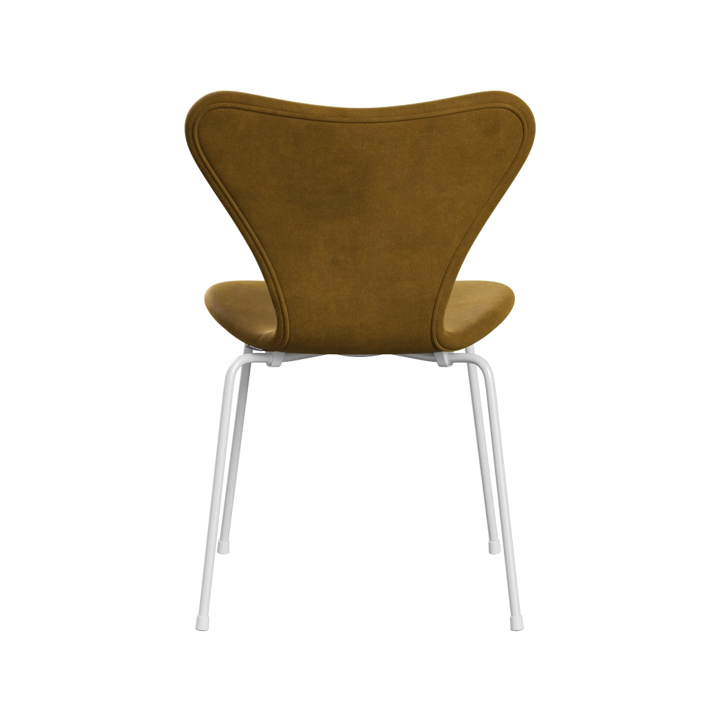 [product_category]-Fritz Hansen 3107 Chair Full Upholstery, White/Belfast Velvet Soft Ochre-Fritz Hansen-3107FU-BEL926-DRWH-FRI-4