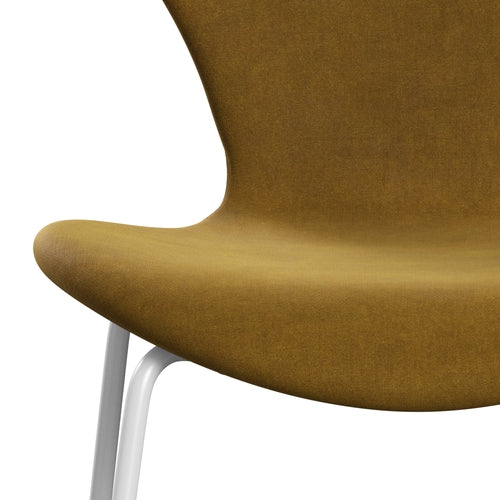 [product_category]-Fritz Hansen 3107 Chair Full Upholstery, White/Belfast Velvet Soft Ochre-Fritz Hansen-3107FU-BEL926-DRWH-FRI-6