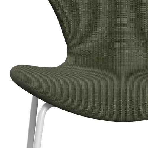 [product_category]-Fritz Hansen 3107 Chair Full Upholstery, White/Canvas Moss Green-Fritz Hansen-3107FU-CA0926-DRWH-FRI-6