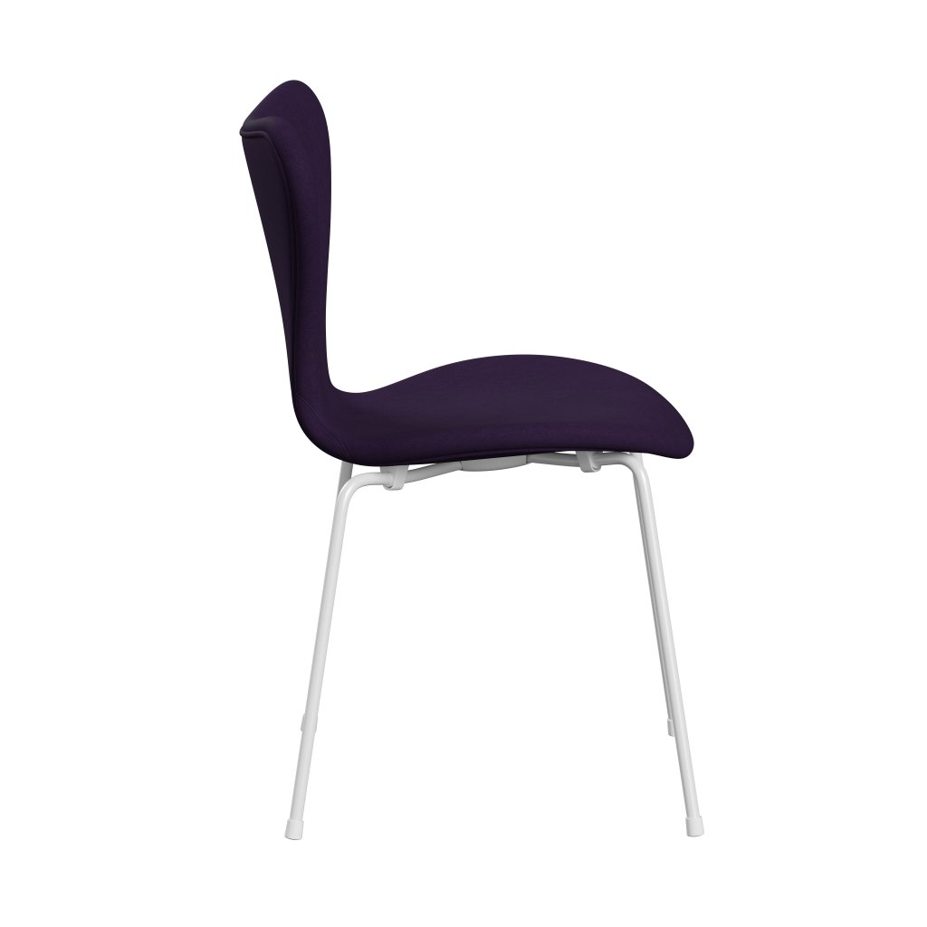 [product_category]-Fritz Hansen 3107 Chair Full Upholstery, White/Comfort Violet Dark-Fritz Hansen-3107FU-C01147-DRWH-FRI-3