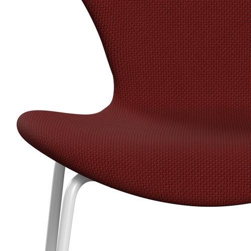 [product_category]-Fritz Hansen 3107 Chair Full Upholstery, White/Diablo Wine Red-Fritz Hansen-3107FU-DIA302-DRWH-FRI-6