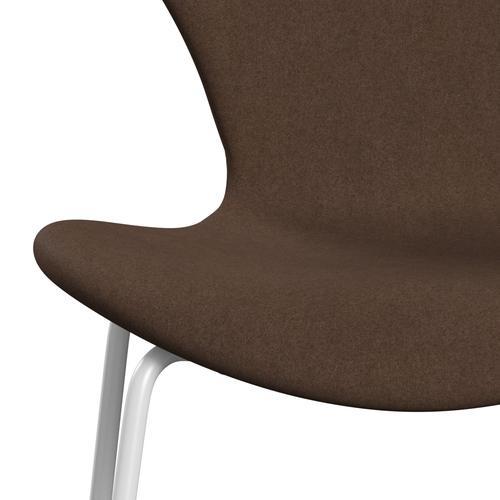 [product_category]-Fritz Hansen 3107 Chair Full Upholstery, White/Divina Dark Brown (Div356)-Fritz Hansen-3107FU-DIV356-DRWH-FRI-6