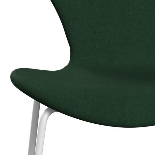 [product_category]-Fritz Hansen 3107 Chair Full Upholstery, White/Divina Dark Green (Div876)-Fritz Hansen-3107FU-DIV876-DRWH-FRI-6