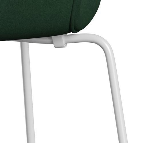 [product_category]-Fritz Hansen 3107 Chair Full Upholstery, White/Divina Dark Green (Div876)-Fritz Hansen-3107FU-DIV876-DRWH-FRI-7