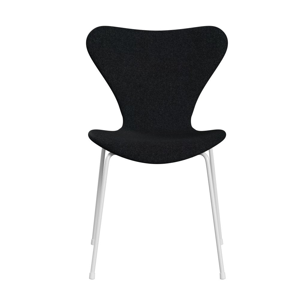 [product_category]-Fritz Hansen 3107 Chair Full Upholstery, White/Divina Md Black-Fritz Hansen-3107FU-DMD193-DRWH-FRI-1