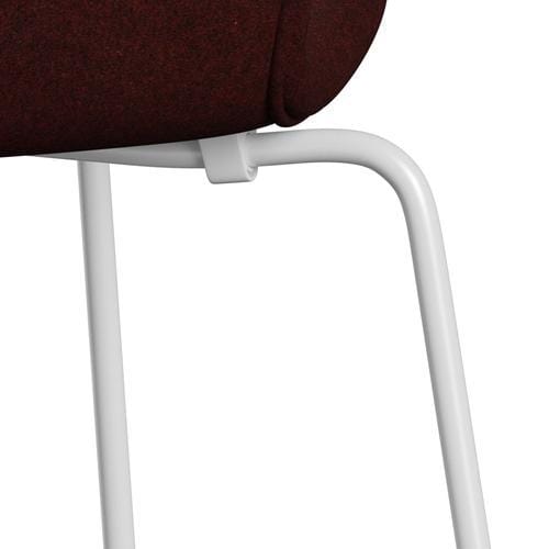 [product_category]-Fritz Hansen 3107 Chair Full Upholstery, White/Divina Melange Burgundy-Fritz Hansen-3107FU-DIM597-DRWH-FRI-7