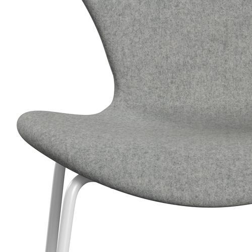 [product_category]-Fritz Hansen 3107 Chair Full Upholstery, White/Divina Melange Light Grey-Fritz Hansen-3107FU-DIM120-DRWH-FRI-6