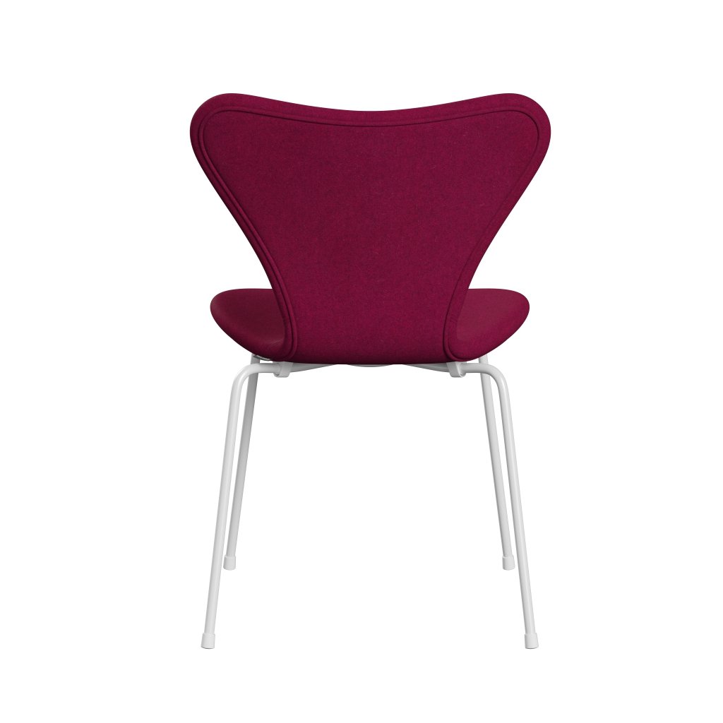 [product_category]-Fritz Hansen 3107 Chair Full Upholstery, White/Divina Melange Lipstick Pink-Fritz Hansen-3107FU-DIM620-DRWH-FRI-4