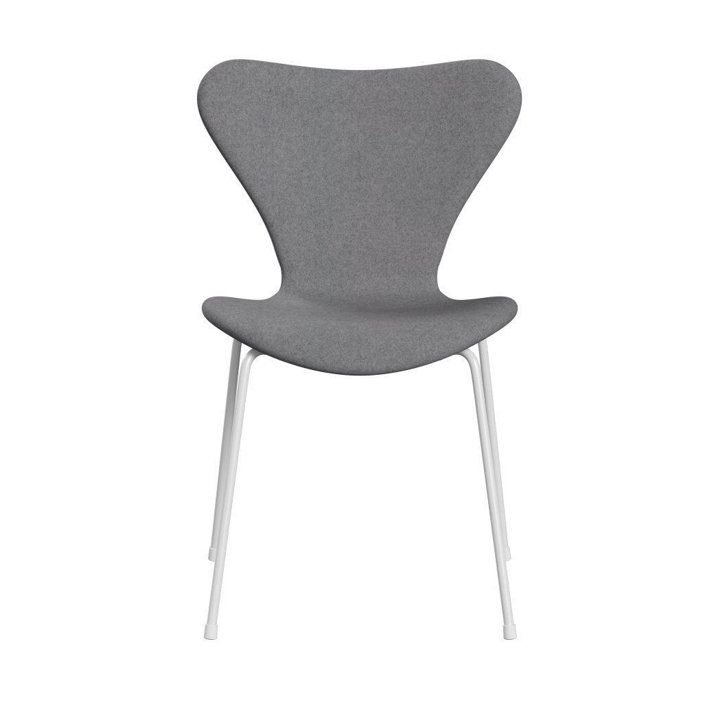 [product_category]-Fritz Hansen 3107 Chair Full Upholstery, White/Divina Melange Stone Grey-Fritz Hansen-3107FU-DIM147-DRWH-FRI-1