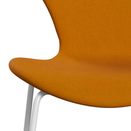 [product_category]-Fritz Hansen 3107 Chair Full Upholstery, White/Divina Mustard-Fritz Hansen-3107FU-DIV462-DRWH-FRI-6