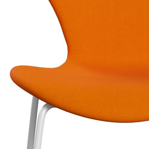 [product_category]-Fritz Hansen 3107 Chair Full Upholstery, White/Divina Orange Dark-Fritz Hansen-3107FU-DIV536-DRWH-FRI-6
