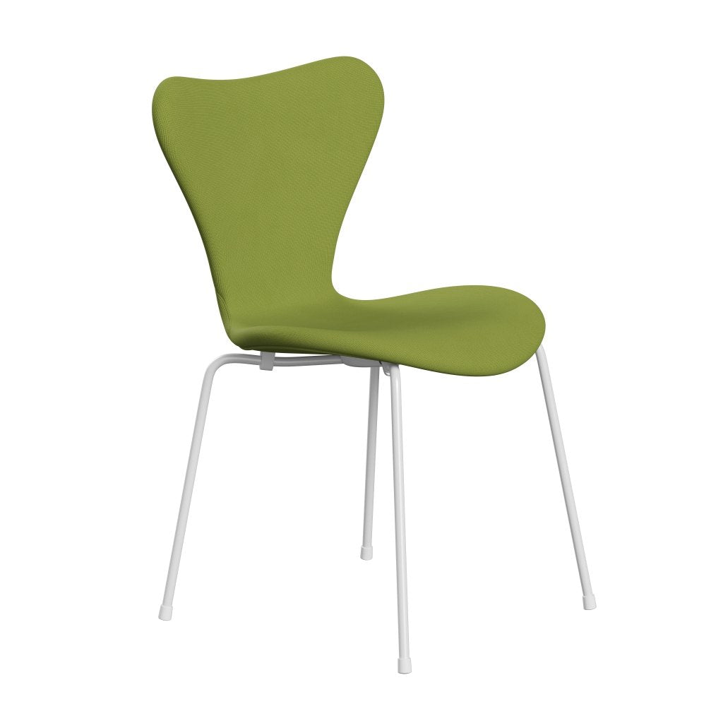 [product_category]-Fritz Hansen 3107 Chair Full Upholstery, White/Fame Light Grass Green-Fritz Hansen-3107FU-F68145-DRWH-FRI-2