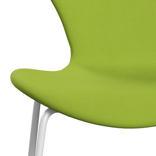 [product_category]-Fritz Hansen 3107 Chair Full Upholstery, White/Fame Neon Green-Fritz Hansen-3107FU-F68144-DRWH-FRI-6