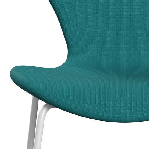 [product_category]-Fritz Hansen 3107 Chair Full Upholstery, White/Fame Turquoise (F67016)-Fritz Hansen-3107FU-F67016-DRWH-FRI-6