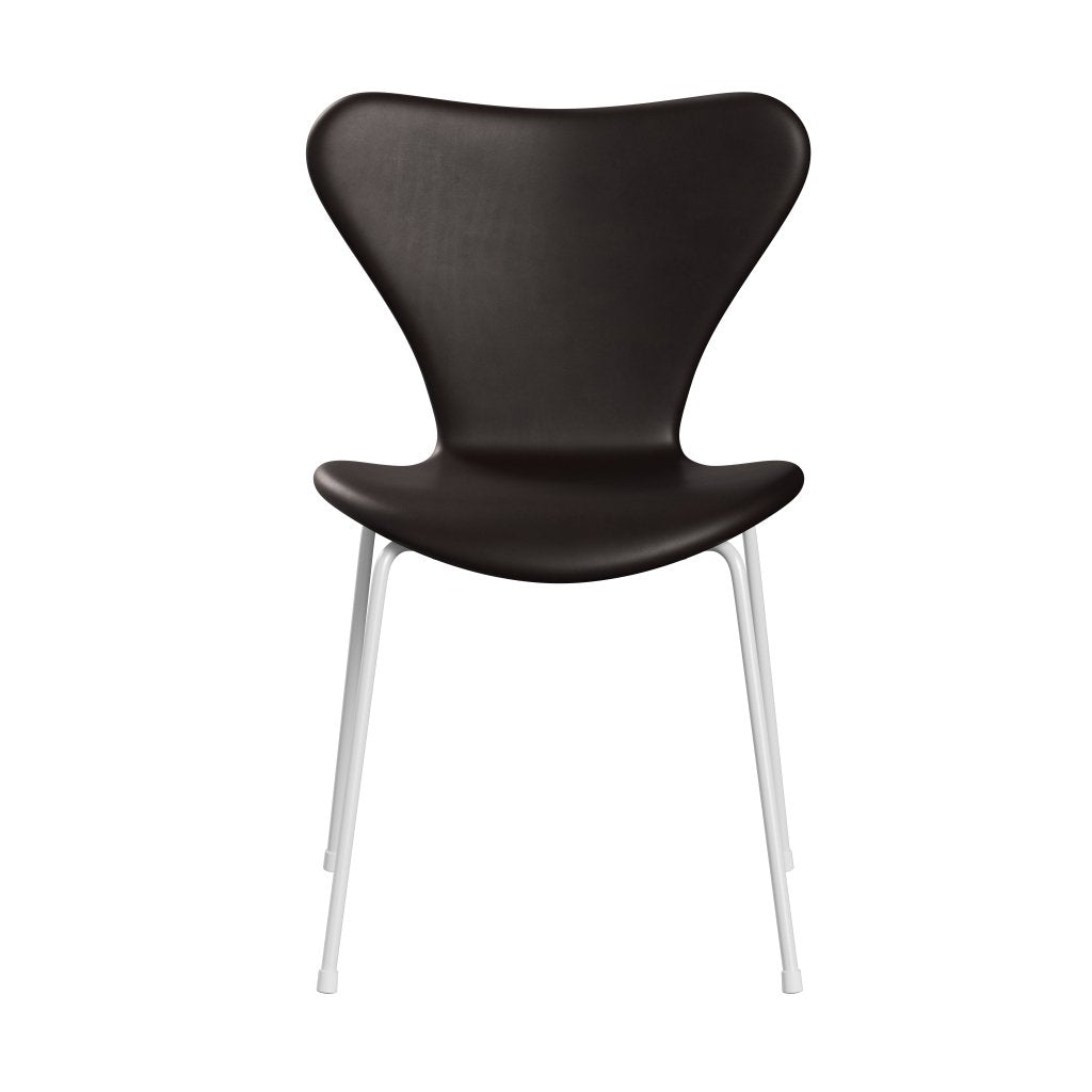 [product_category]-Fritz Hansen 3107 Chair Full Upholstery, White/Grace Dark Brown-Fritz Hansen-3107FU-ELDBR-DRWH-FRI-1