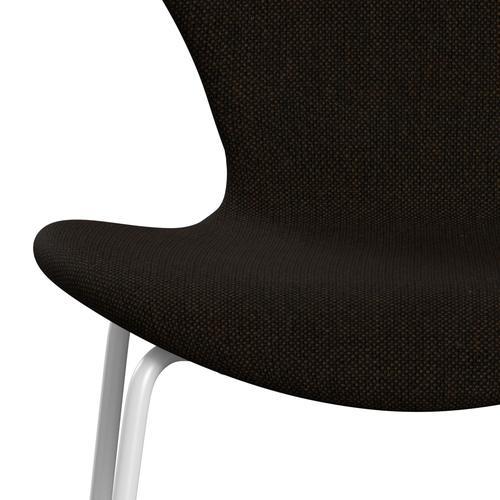 [product_category]-Fritz Hansen 3107 Chair Full Upholstery, White/Hallingdal Black/Brown-Fritz Hansen-3107FU-HAL370-DRWH-FRI-6
