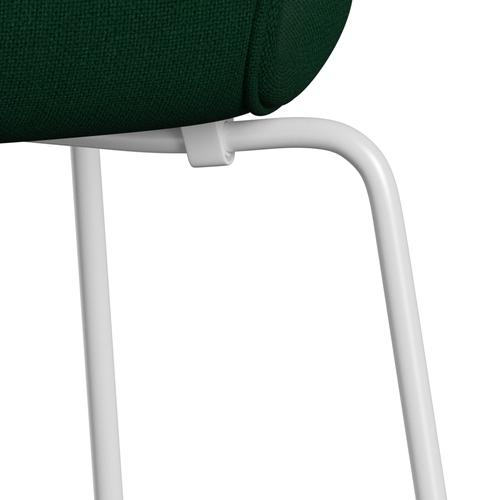 [product_category]-Fritz Hansen 3107 Chair Full Upholstery, White/Hallingdal Bottle Green-Fritz Hansen-3107FU-HAL944-DRWH-FRI-7