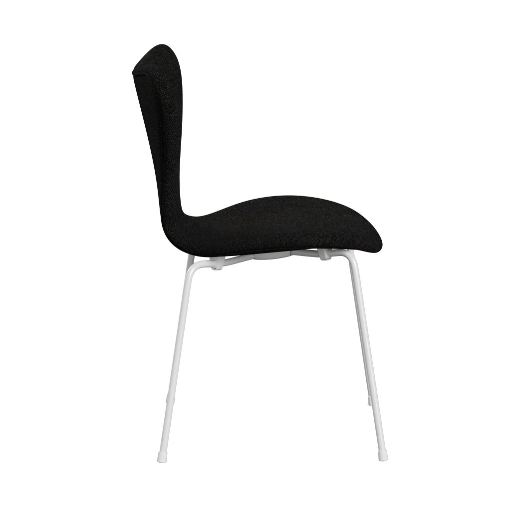 [product_category]-Fritz Hansen 3107 Chair Full Upholstery, White/Hallingdal Charcoal-Fritz Hansen-3107FU-HAL180-DRWH-FRI-3