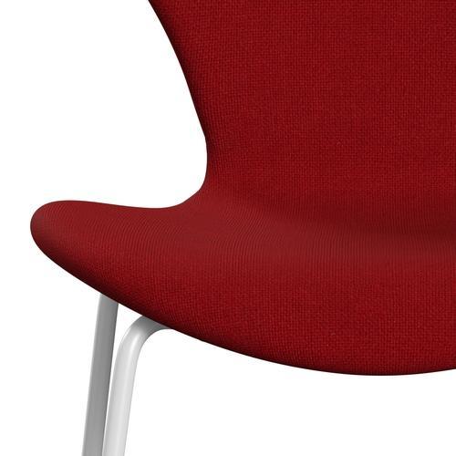 [product_category]-Fritz Hansen 3107 Chair Full Upholstery, White/Hallingdal Classic Red-Fritz Hansen-3107FU-HAL674-DRWH-FRI-6