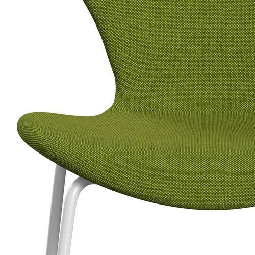 [product_category]-Fritz Hansen 3107 Chair Full Upholstery, White/Hallingdal Green-Fritz Hansen-3107FU-HAL980-DRWH-FRI-6