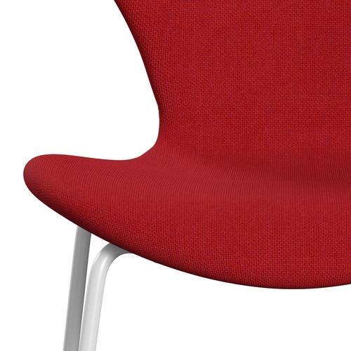 [product_category]-Fritz Hansen 3107 Chair Full Upholstery, White/Hallingdal Red (Hal680)-Fritz Hansen-3107FU-HAL680-DRWH-FRI-6